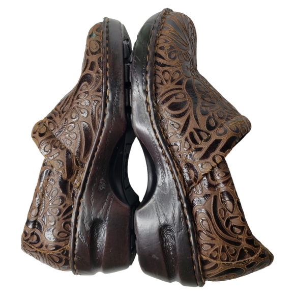 BOC Tooled Leather Paisley Farm Cottage Gorp Western Teacher Nurse Vet Size 9.5 - Picture 4 of 10